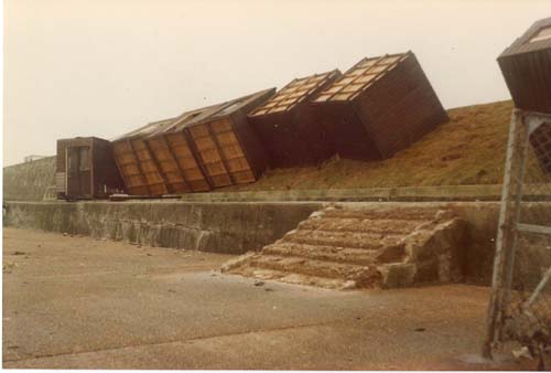 Beach Huts storm damage