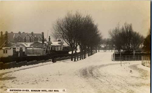 Bungalow in snow c1910