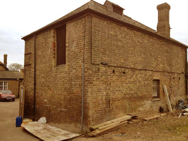 Rear of the building as work starts